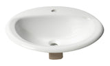 ALFI brand 20.88" x 17.5" Oval Drop In Porcelain Bathroom Sink, White, 1 Faucet Hole, ABC802