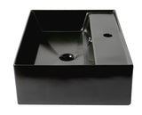 ALFI brand 23.38" x 15.75" Rectangle Above Mount Porcelain Bathroom Sink, Black Matte, 1 Faucet Hole, ABC901-BM