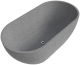 ALFI brand 59" Concrete Free Standing Oval Bathtub, Gray Matte, ABCO59TUB