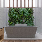 ALFI brand 71" Concrete Free Standing Rectangle Bathtub, Gray Matte, ABCO71TUB