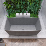 ALFI brand 71" Concrete Free Standing Rectangle Bathtub, Gray Matte, ABCO71TUB