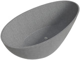 ALFI brand 72" Concrete Free Standing Oval Bathtub, Gray Matte, ABCO72TUB