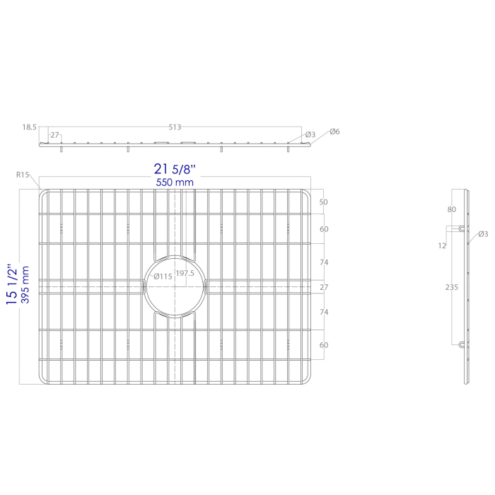 ALFI Stainless Steel Sink Grid for ABF2418, ABGR24