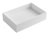 ALFI brand 20" x 13.5" Rectangle Above Mount Resin Bathroom Sink, White Matte, No Faucet Hole, ABRS2014