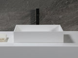 ALFI brand 20" x 13.5" Rectangle Above Mount Resin Bathroom Sink, White Matte, No Faucet Hole, ABRS2014