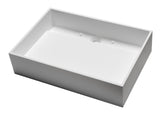 ALFI brand 20" x 13.5" Rectangle Above Mount Resin Bathroom Sink, White Matte, No Faucet Hole, ABRS2014