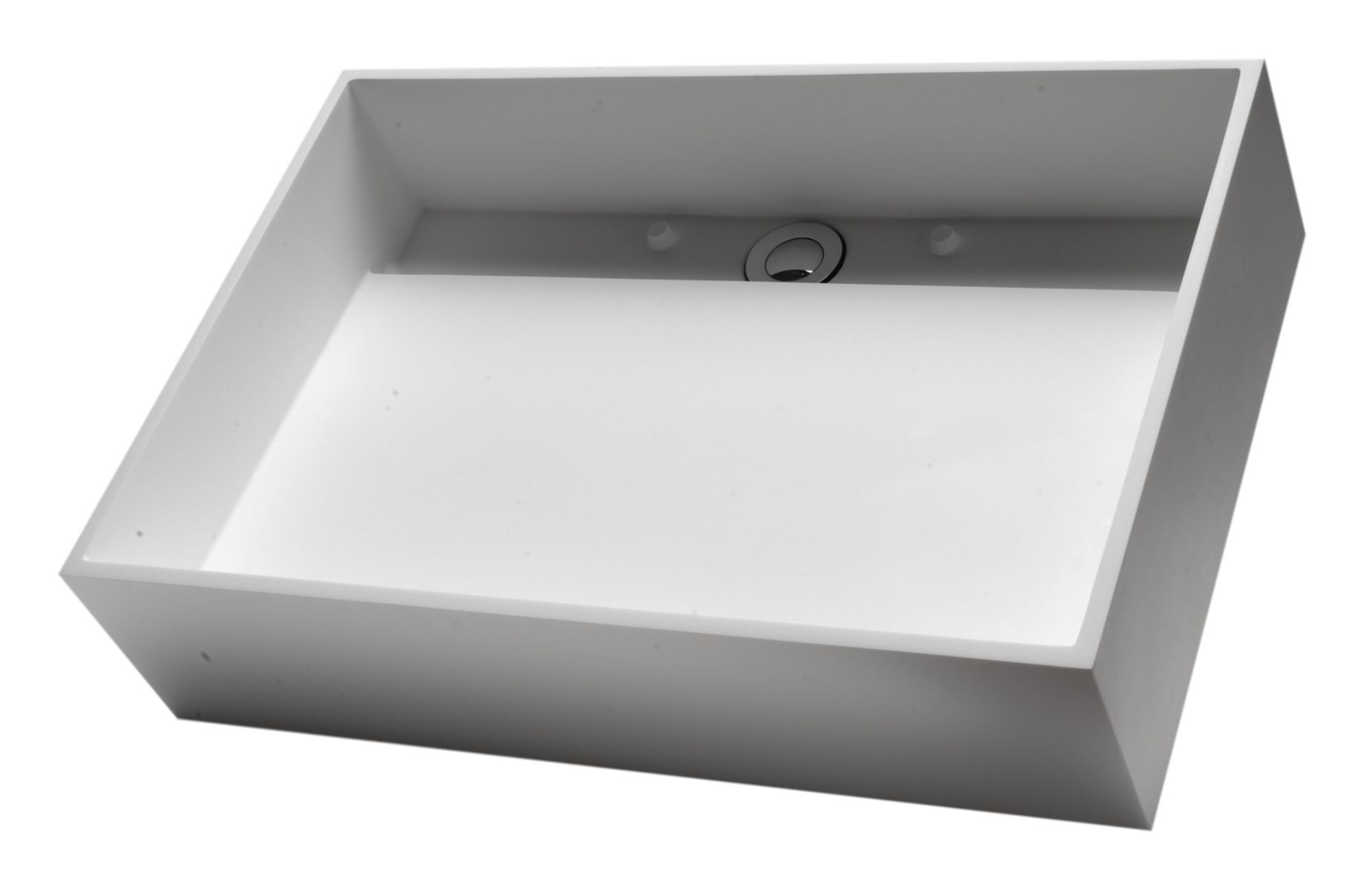 ALFI brand 20" x 13.5" Rectangle Above Mount Resin Bathroom Sink, White Matte, No Faucet Hole, ABRS2014