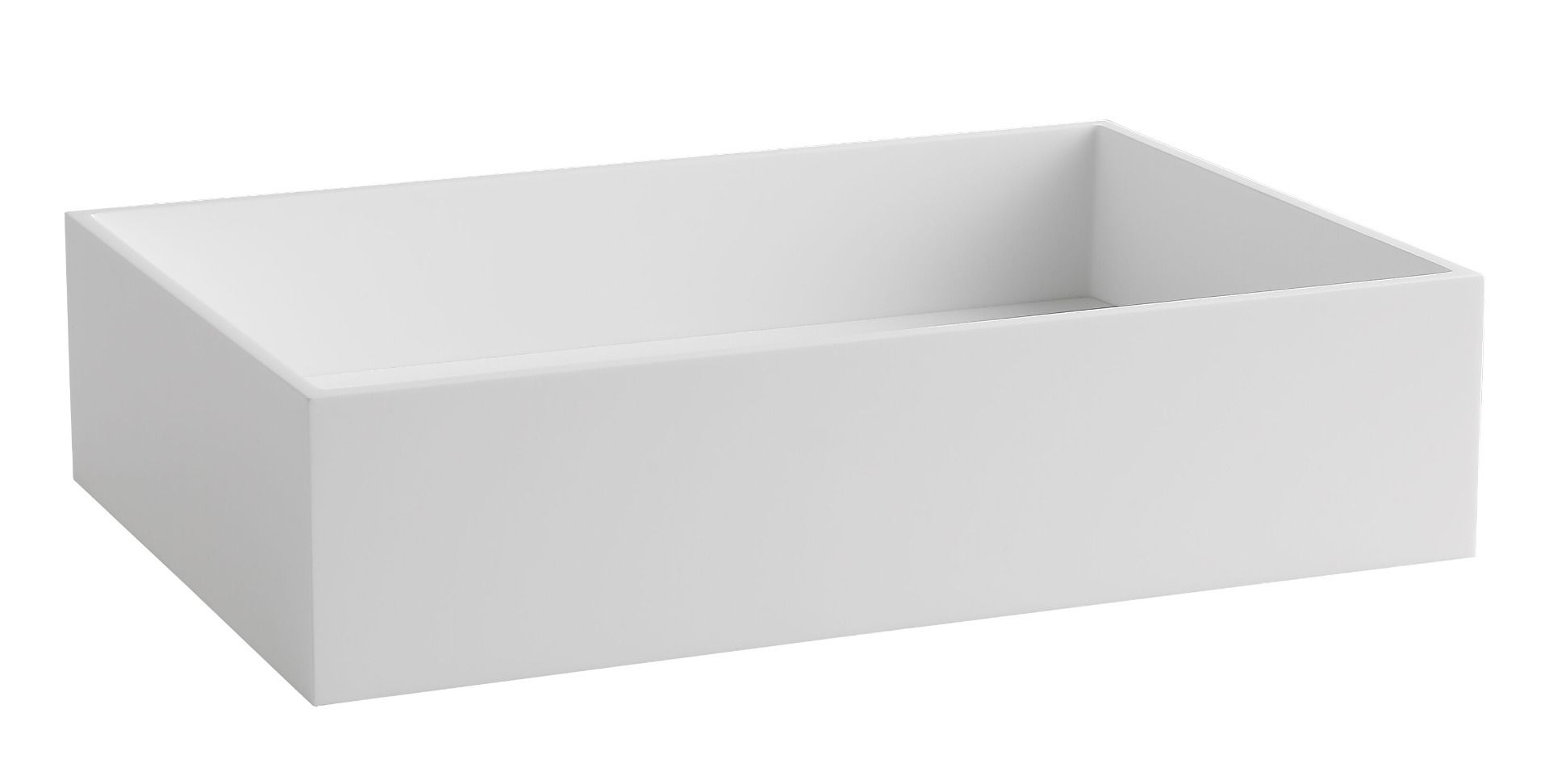 ALFI brand 20" x 13.5" Rectangle Above Mount Resin Bathroom Sink, White Matte, No Faucet Hole, ABRS2014