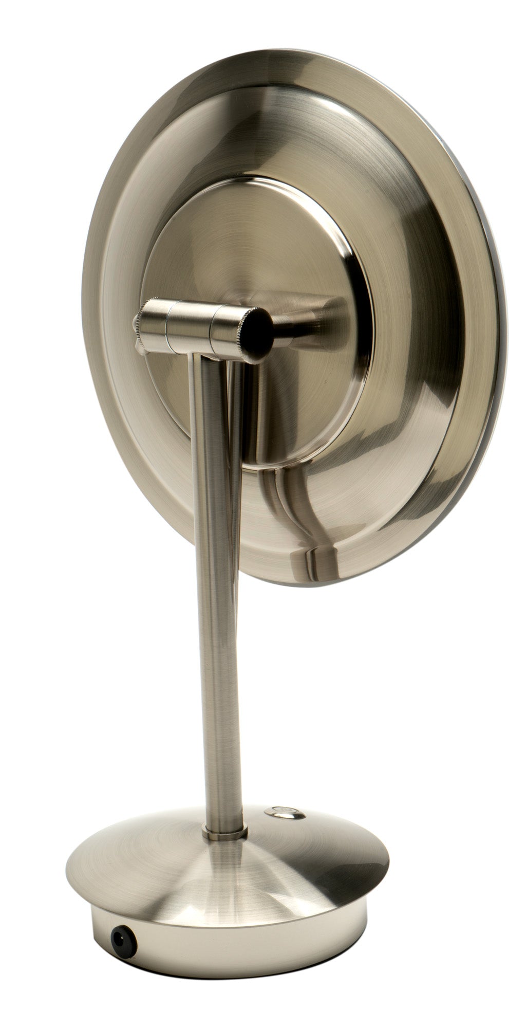 ALFI brand ABM9FLED-BN Brushed Nickel Tabletop Round 9" 5x Magnifying Cosmetic Mirror with Light