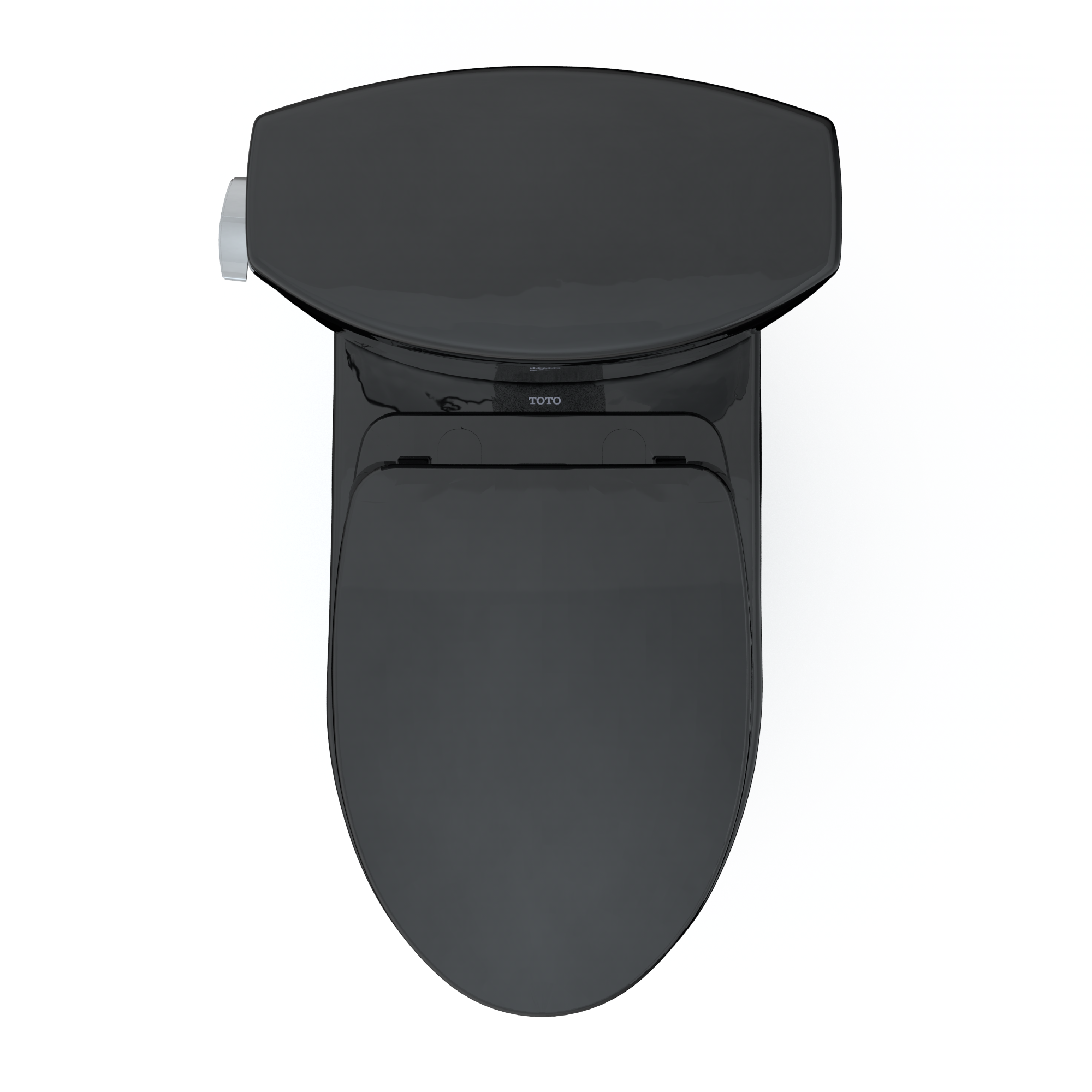 TOTO Vespin II Two-Piece Elongated 1.28 GPF Universal Height Toilet with SS124 SoftClose Seat, WASHLET+ Ready, Cotton White, Vitreous China|Plastic, Ebony, MS474124CEF#51