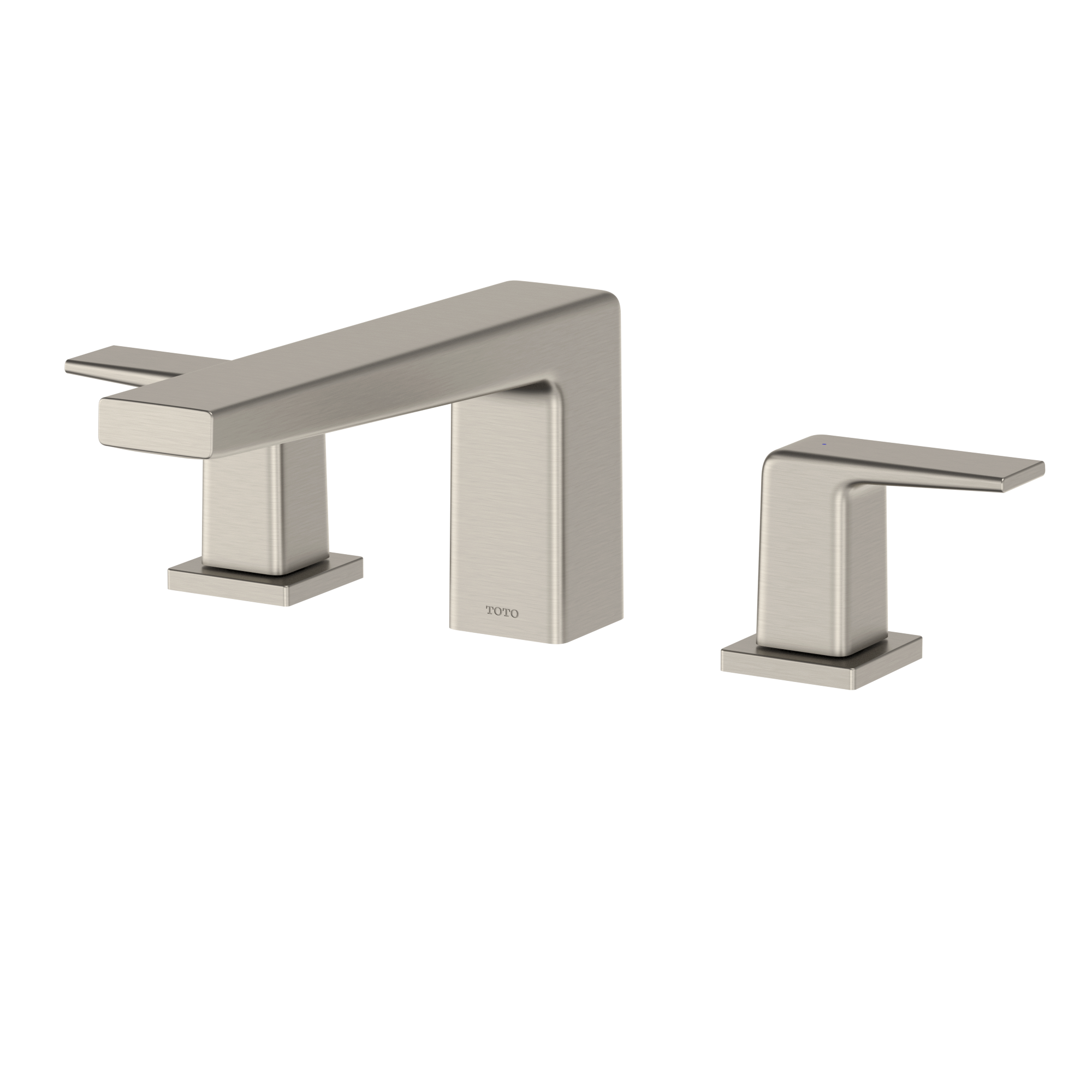 TOTO GB Two-Handle Deck-Mount Roman Tub Filler Trim, Brushed Nickel, Brass, TBG10201U#BN