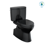 TOTO Vespin II Two-Piece Elongated 1.28 GPF Universal Height Toilet with SS124 SoftClose Seat, WASHLET+ Ready, Cotton White, Vitreous China|Plastic, Ebony, MS474124CEF#51