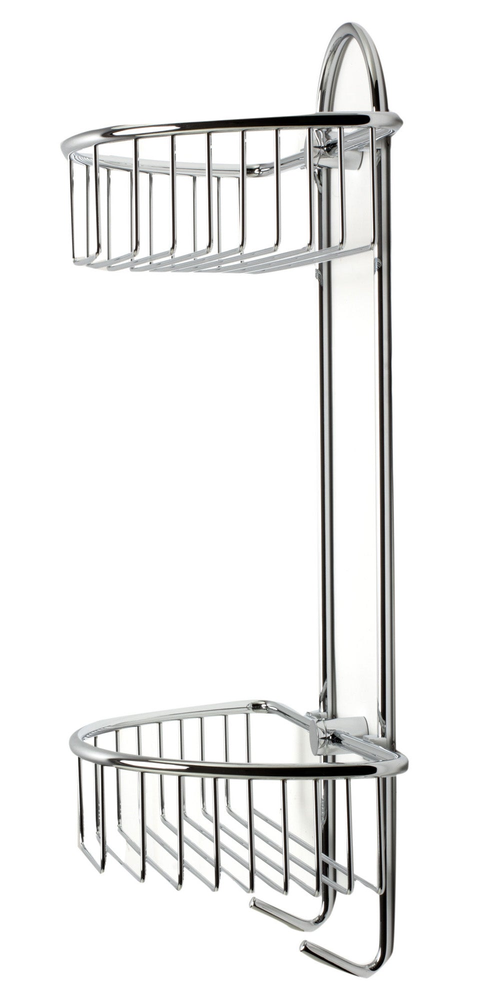 ALFI brand AB9534 Polished Chrome Wall Mounted Double Basket Shower Shelf Bathroom Accessory, Brass, Grey