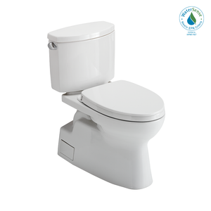 Alternate Image for TOTO Vespin II Two-Piece Elongated 1.28 GPF Universal Height Toilet with CEFIONTECT and SS124 SoftClose Seat, WASHLET+ Ready, Cotton White, Vitreous China|Plastic, MS474124CEFG#01