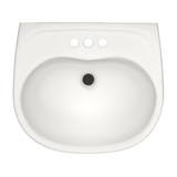 TOTO Supreme Oval Wall-Mount Bathroom Sink with CEFIONTECT and Shroud for 4 Inch Center Faucets, Colonial White, Vitreous China, LHT241.4G#11