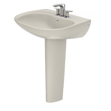 TOTO Prominence Oval Basin Pedestal Bathroom Sink with CeFiONtect for 4 inch Center Faucets, Sedona Beige, Vitreous China, LPT242.4G#12