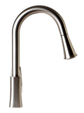 ALFI brand 1.8 GPM Lever Gooseneck Spout Touch Kitchen Faucet, Modern, Gray, Pull Down, Brushed Nickel, ABKF3889-BN