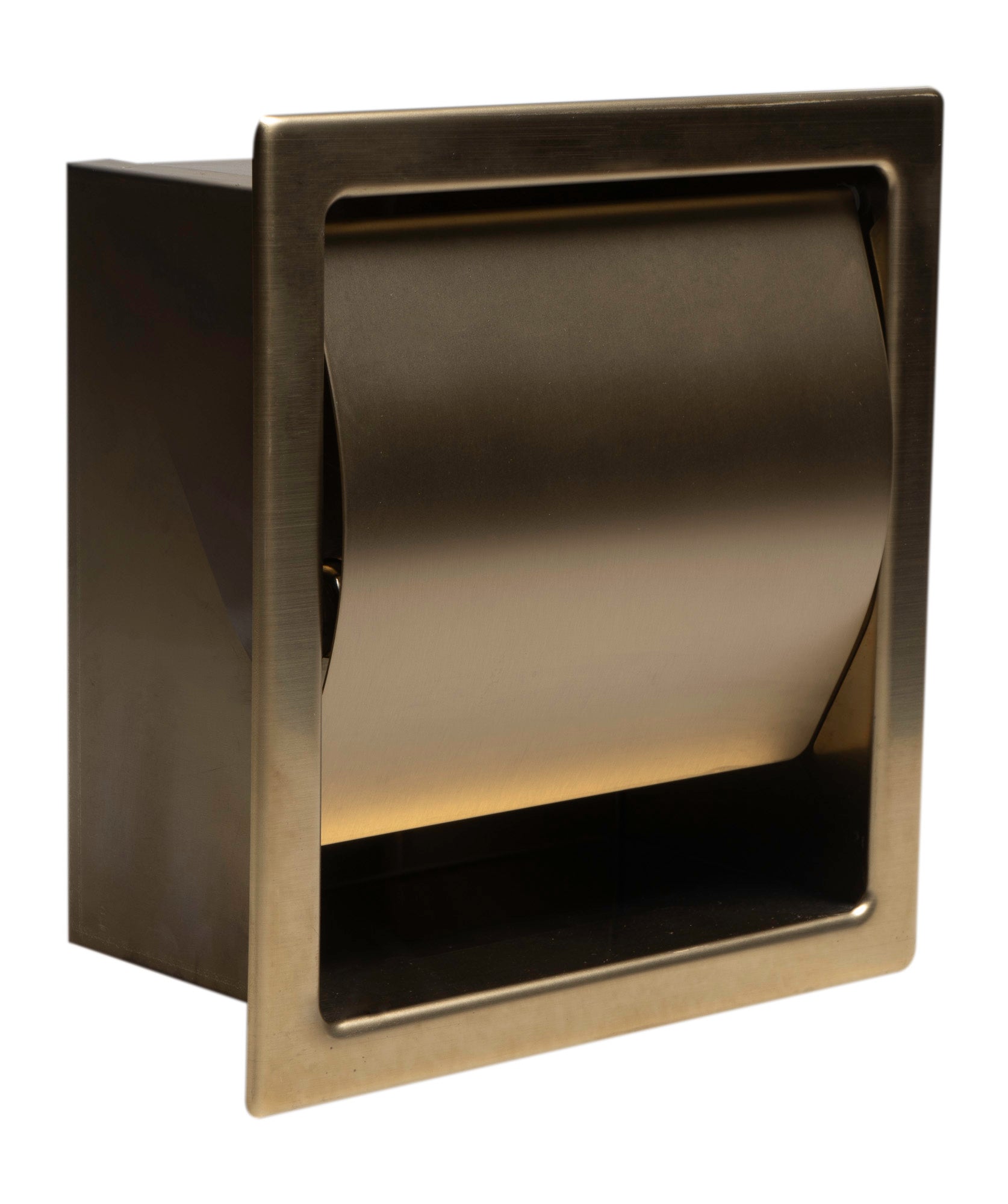 ALFI brand ABTPP77-BG PVD Brushed Gold Stainless Steel Recessed Toilet Paper Holder with Cover