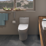 TOTO Aquia IV One-Piece Elongated Dual Flush 1.28 and 0.9 GPF WASHLET+ and Auto Flush Ready Toilet with CEFIONTECT, Cotton White, Vitreous China, CST646CEMFGNAT40#01