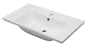 Alternate Image for Eago 31.5" x 18.88" Rectangle Drop In Porcelain Bathroom Sink, White, 1 Faucet Hole, BH003