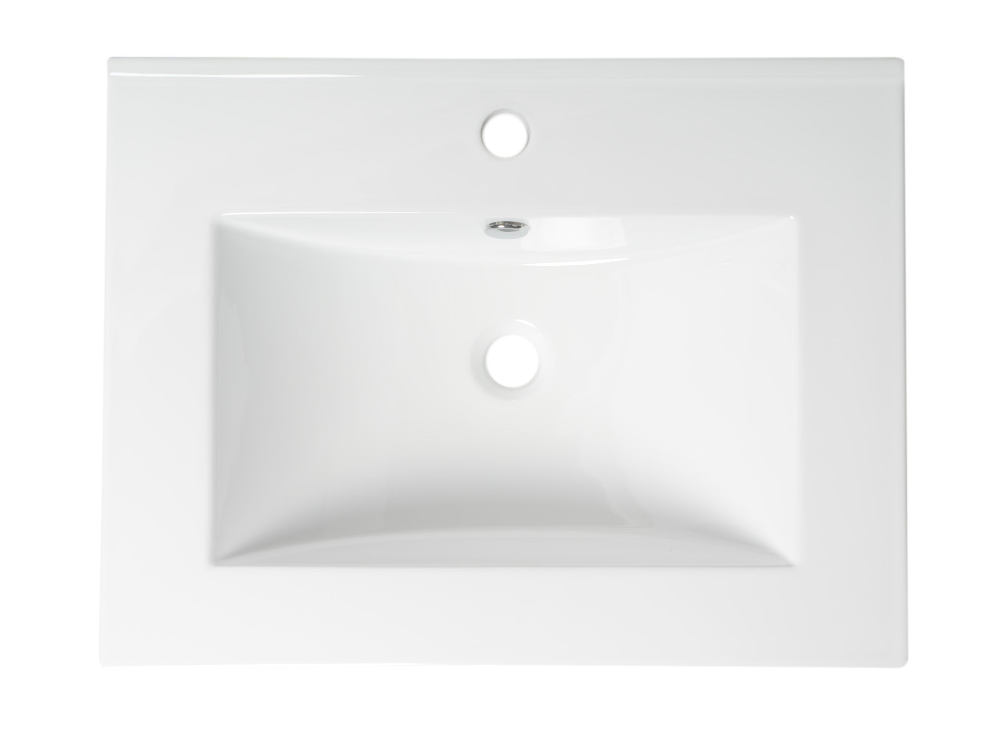 ALFI brand 23.63" x 18.13" Rectangle Drop In Porcelain Bathroom Sink, White, 1 Faucet Hole, ABC803