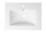 ALFI brand 23.63" x 18.13" Rectangle Drop In Porcelain Bathroom Sink, White, 1 Faucet Hole, ABC803