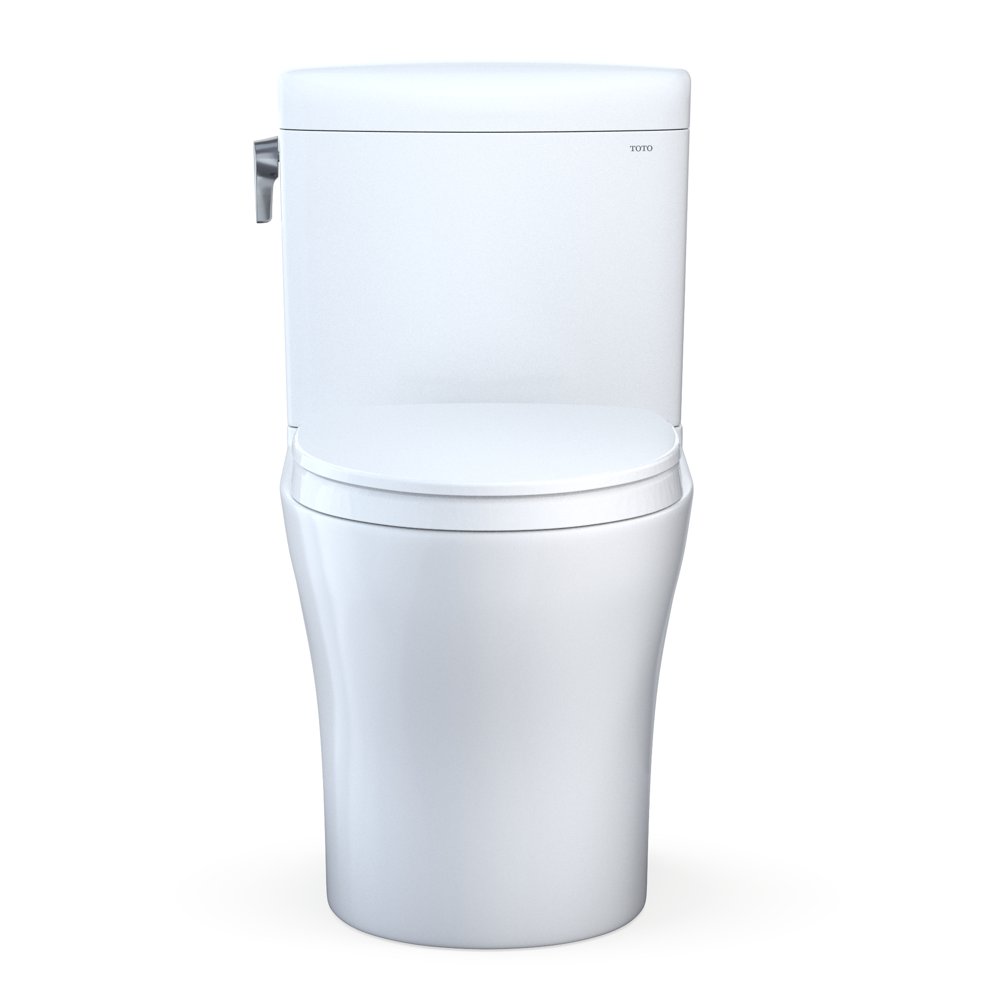 TOTO Aquia IV Cube Two-Piece Elongated Dual Flush 1.28 and 0.9 GPF Universal Height Toilet with CEFIONTECT, WASHLET+ Ready, Cotton White, Vitreous China, MS436124CEMFGN#01
