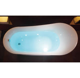 Eago 69" Acrylic Free Standing Oval Air Bubble Bathtub, White, AM2140