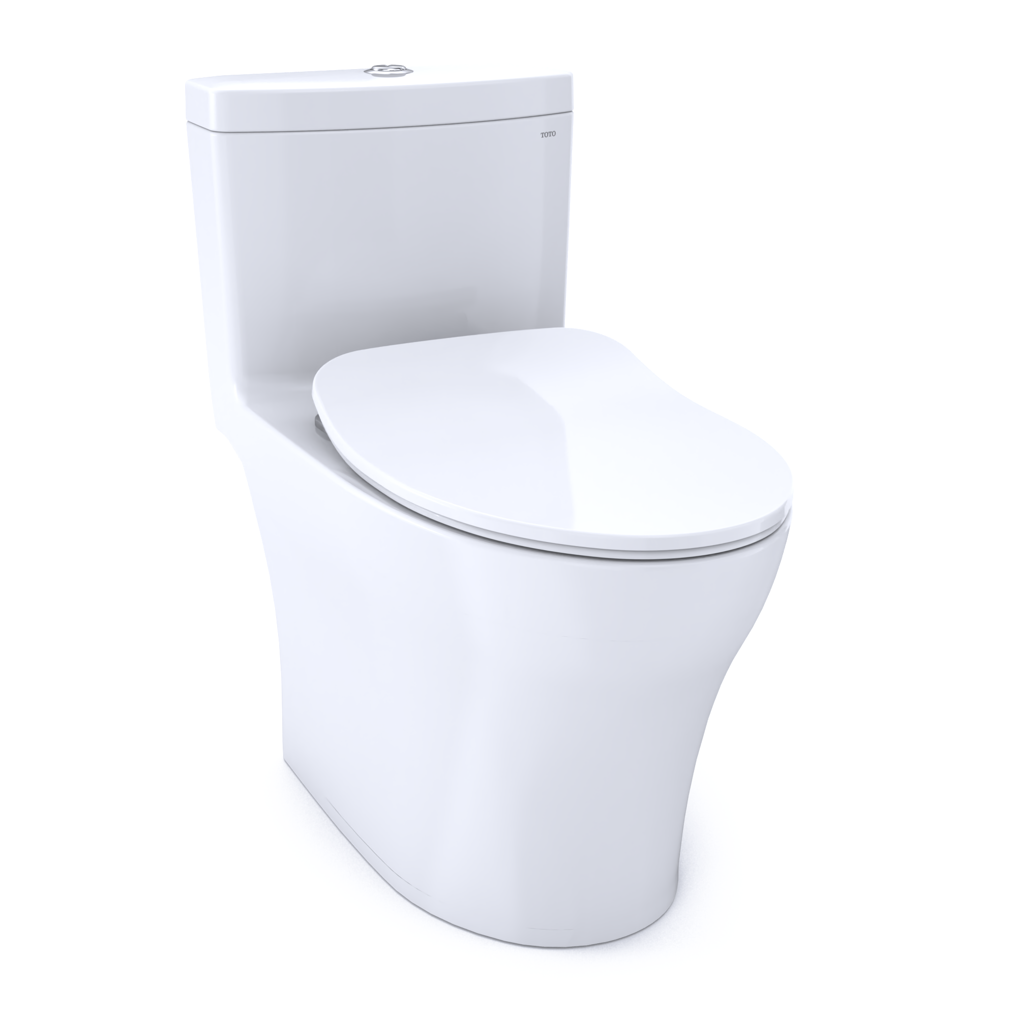 TOTO Aquia IV One-Piece Elongated Dual Flush 1.28 and 0.9 GPF Universal Height, WASHLET+ Ready Toilet with CEFIONTECT, Cotton White- Vitreous China, MS646234CEMFGN#01