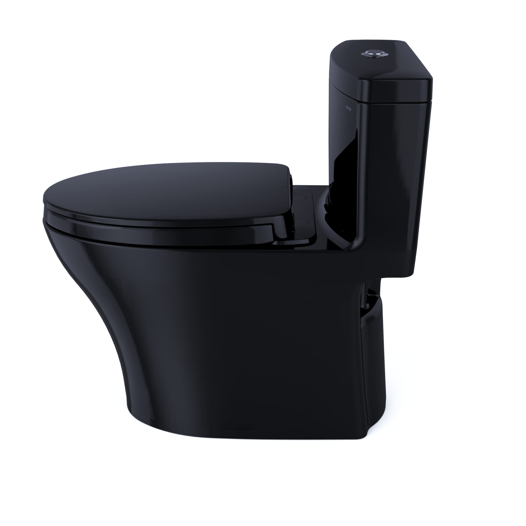 TOTO Aquia IV One-Piece Elongated Dual Flush 1.28 and 0.9 GPF Universal Height, WASHLET+ Ready Toilet, Ebony- Vitreous China, MS646124CEMFN#51