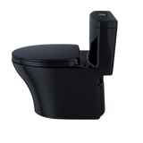 TOTO Aquia IV One-Piece Elongated Dual Flush 1.28 and 0.9 GPF Universal Height, WASHLET+ Ready Toilet, Ebony- Vitreous China, MS646124CEMFN#51