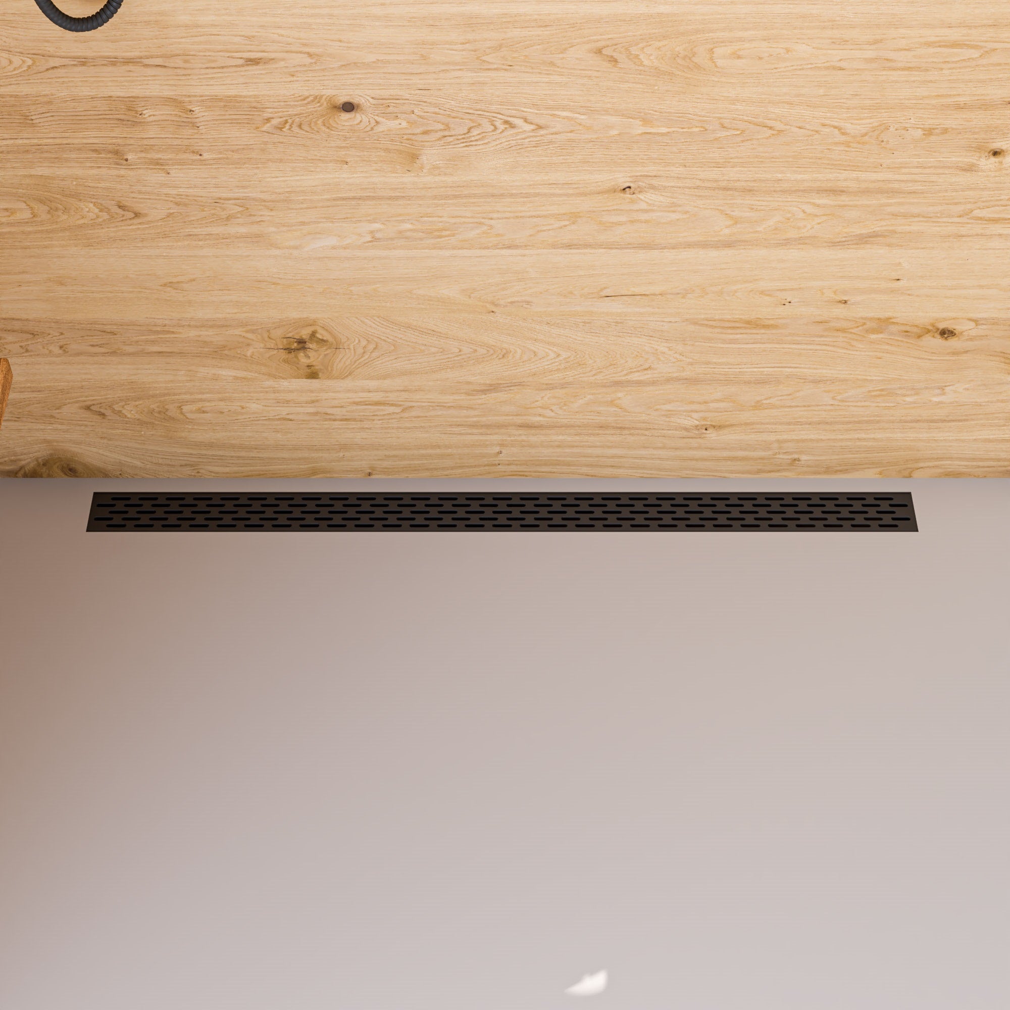 ALFI brand ABLD47C-BM 47" Black Matte Stainless Steel Linear Shower Drain with Groove Holes