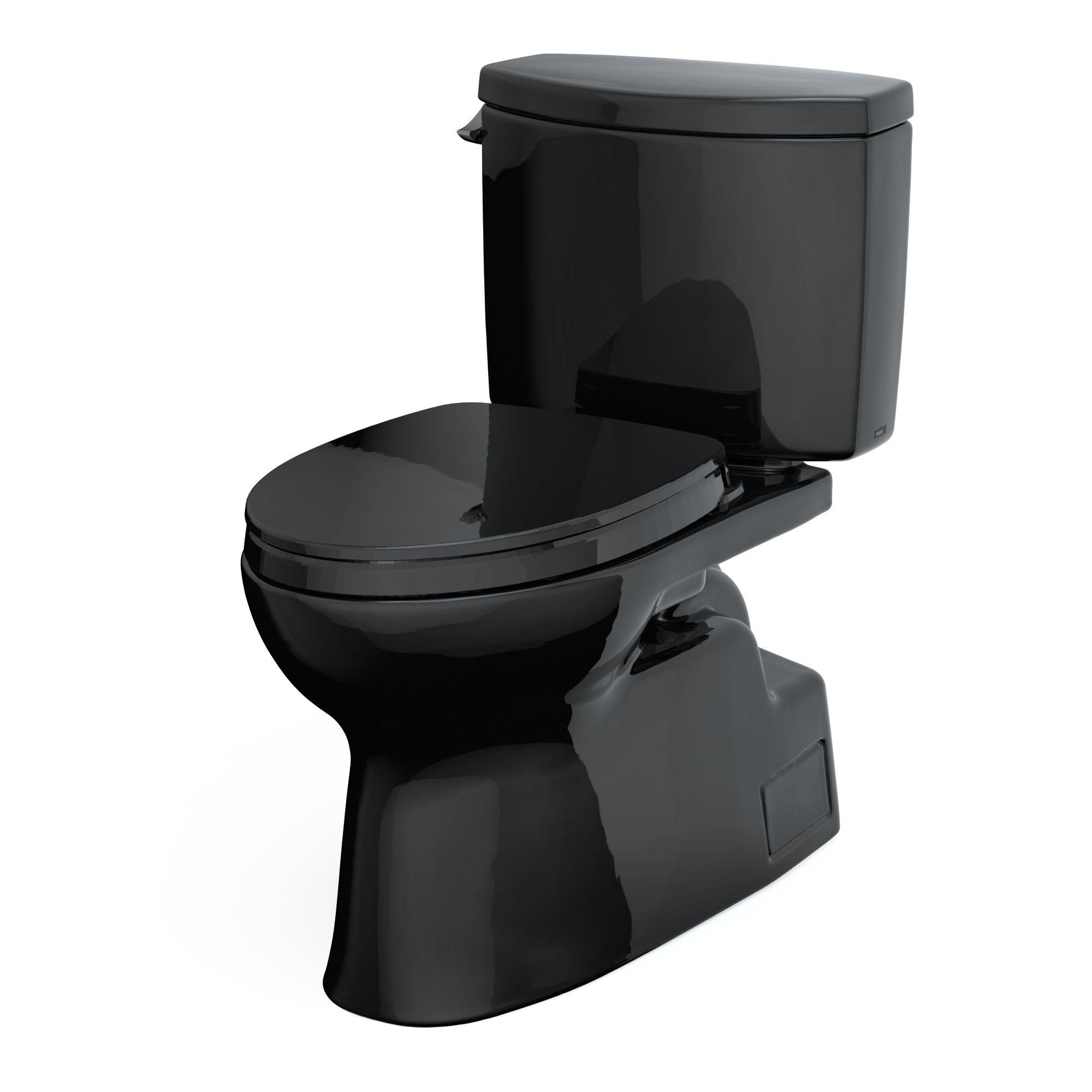 TOTO Vespin II Two-Piece Elongated 1.28 GPF Universal Height Toilet with SS124 SoftClose Seat, WASHLET+ Ready, Cotton White, Vitreous China|Plastic, Ebony, MS474124CEF#51