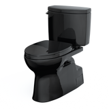 TOTO Vespin II Two-Piece Elongated 1.28 GPF Universal Height Toilet with SS124 SoftClose Seat, WASHLET+ Ready, Cotton White, Vitreous China|Plastic, Ebony, MS474124CEF#51