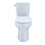 TOTO Entrada Two-Piece Elongated 1.28 GPF Universal Height Toilet, Cotton White, Vitreous China, CST244EF#01