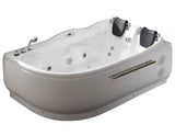 Eago 71" Acrylic Corner Neo-angle Round Bathtub, White, AM124ETL-L