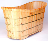 Alternative View of ALFI brand 63" Cedar Wood Free Standing Oval Bathtub, Natural Wood, AB1105