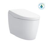 Toto NEOREST AS Dual Flush 1.0 or 0.8 GPF Toilet with Integrated Bidet Seat and EWATER+, Cotton White, Vitreous China|Plastic, MS8551CUMFG#01