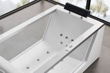 Eago 59" Acrylic Free Standing Rectangle Bathtub, White, AM152ETL-5