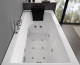 Eago 59" Acrylic Corner Rectangle Bathtub with Fixtures, White, AM154ETL-L5