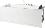 Eago 59" Acrylic Corner Rectangle Bathtub with Fixtures, White, AM154ETL-L5