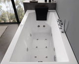 Eago 59" Acrylic Corner Rectangle Bathtub with Fixtures, White, AM154ETL-R5