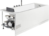 Eago 59" Acrylic Corner Rectangle Bathtub with Fixtures, White, AM154ETL-R5