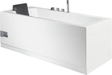 Eago 59" Acrylic Corner Rectangle Bathtub with Fixtures, White, AM154ETL-R5