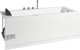 Eago 59" Acrylic Corner Rectangle Bathtub with Fixtures, White, AM154ETL-R5