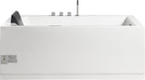 Eago 59" Acrylic Corner Rectangle Bathtub with Fixtures, White, AM154ETL-R5