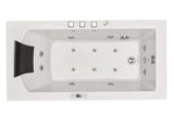 Eago 59" Acrylic Corner Rectangle Bathtub with Fixtures, White, AM154ETL-R5