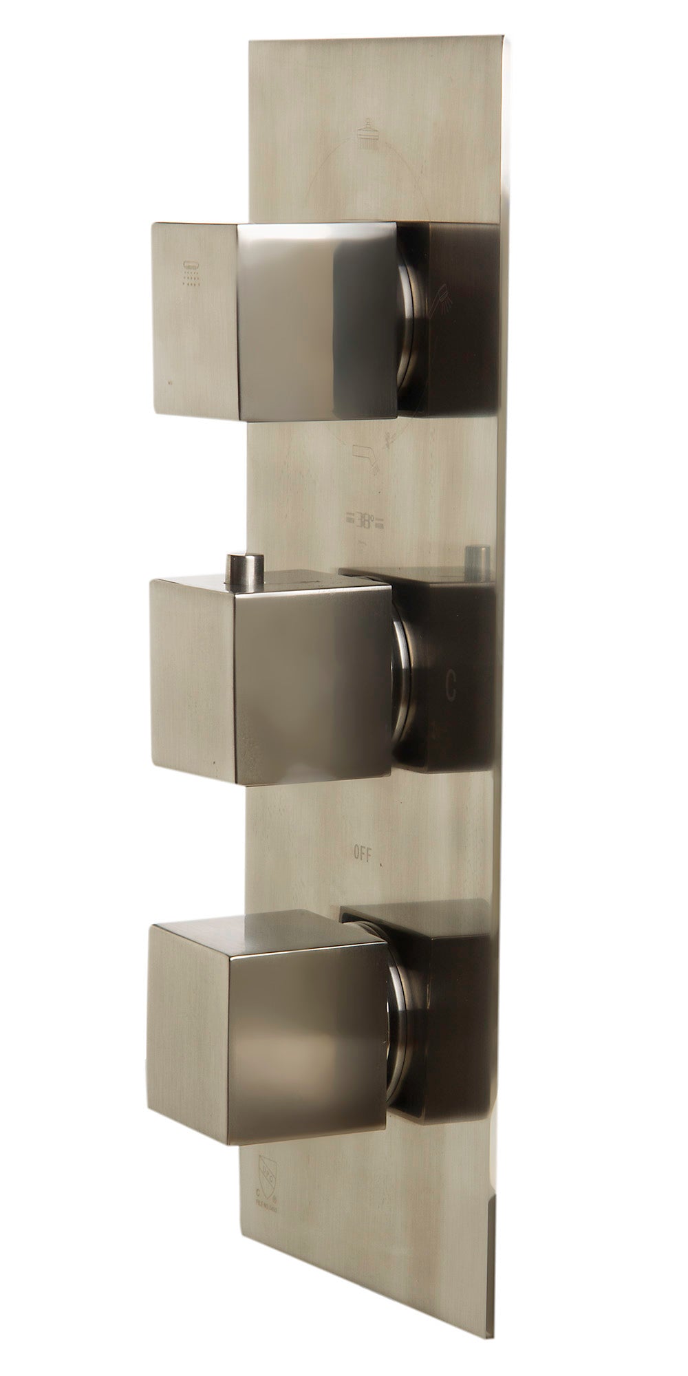 ALFI brand AB2901-BN Brushed Nickel Concealed 4-Way Thermostatic Valve Shower Mixer /w Square Knobs, Brass