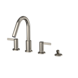 TOTO GF Two Lever Handle Deck-Mount Roman Tub Filler Trim with Handshower, Polished Nickel, Brass, TBG11202UA#PN