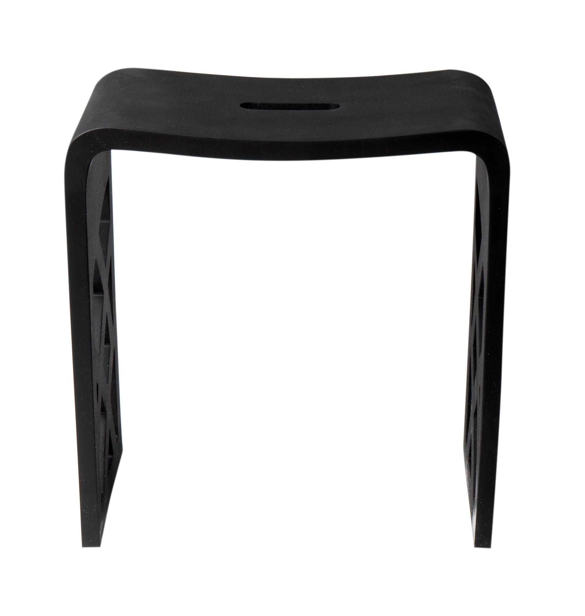 ALFI brand ABST88BM Black Matte Solid Surface Resin Bathroom / Shower Stool